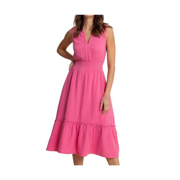 NEW SOUTHERN TIDE adley midi dress in very berry